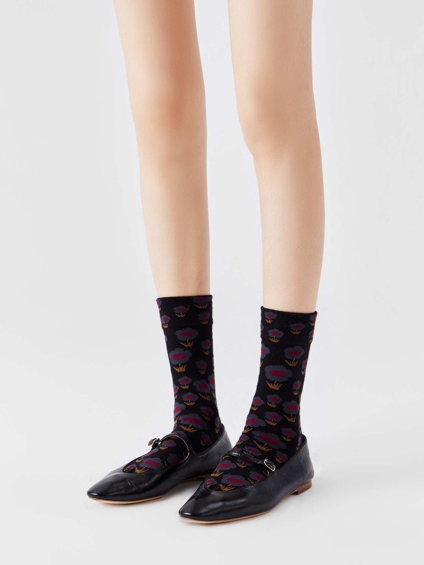 Oriental Patterned Crew Sock