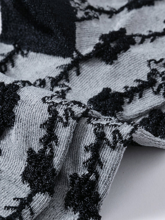 Flower Textured Crew Sock