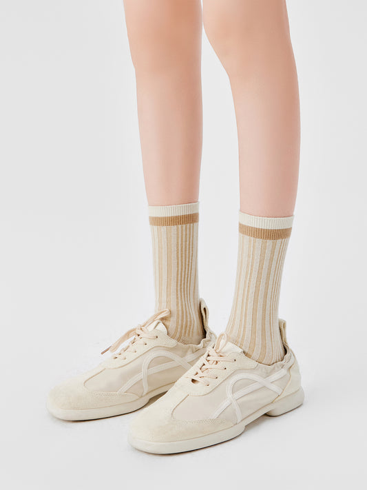 Vertical Stripe Crew Sock