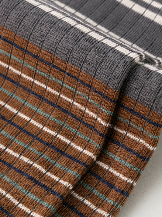 Contrast Stripe Calf Sock