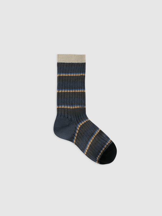 Pointelle Stripe Crew Socks