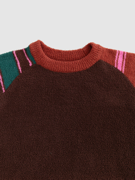 Contrast Stripe Soft Sherpa Set