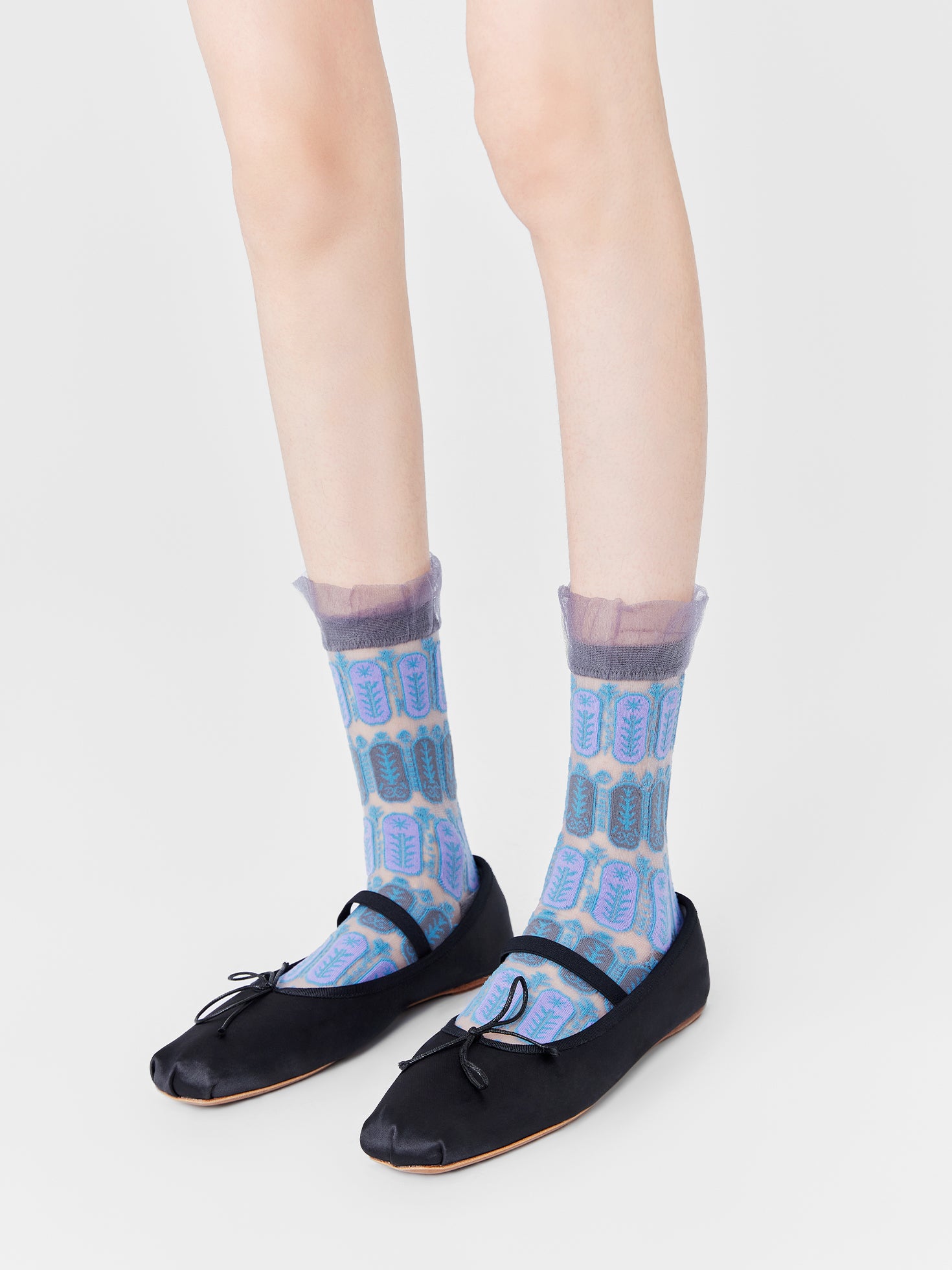 Lace Jacquard Translucent Sock