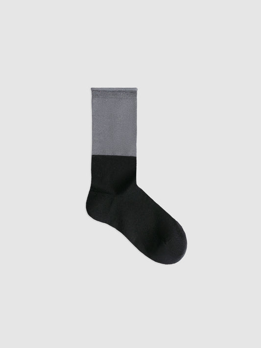 Contrast Trim Silk Blend Crew Socks