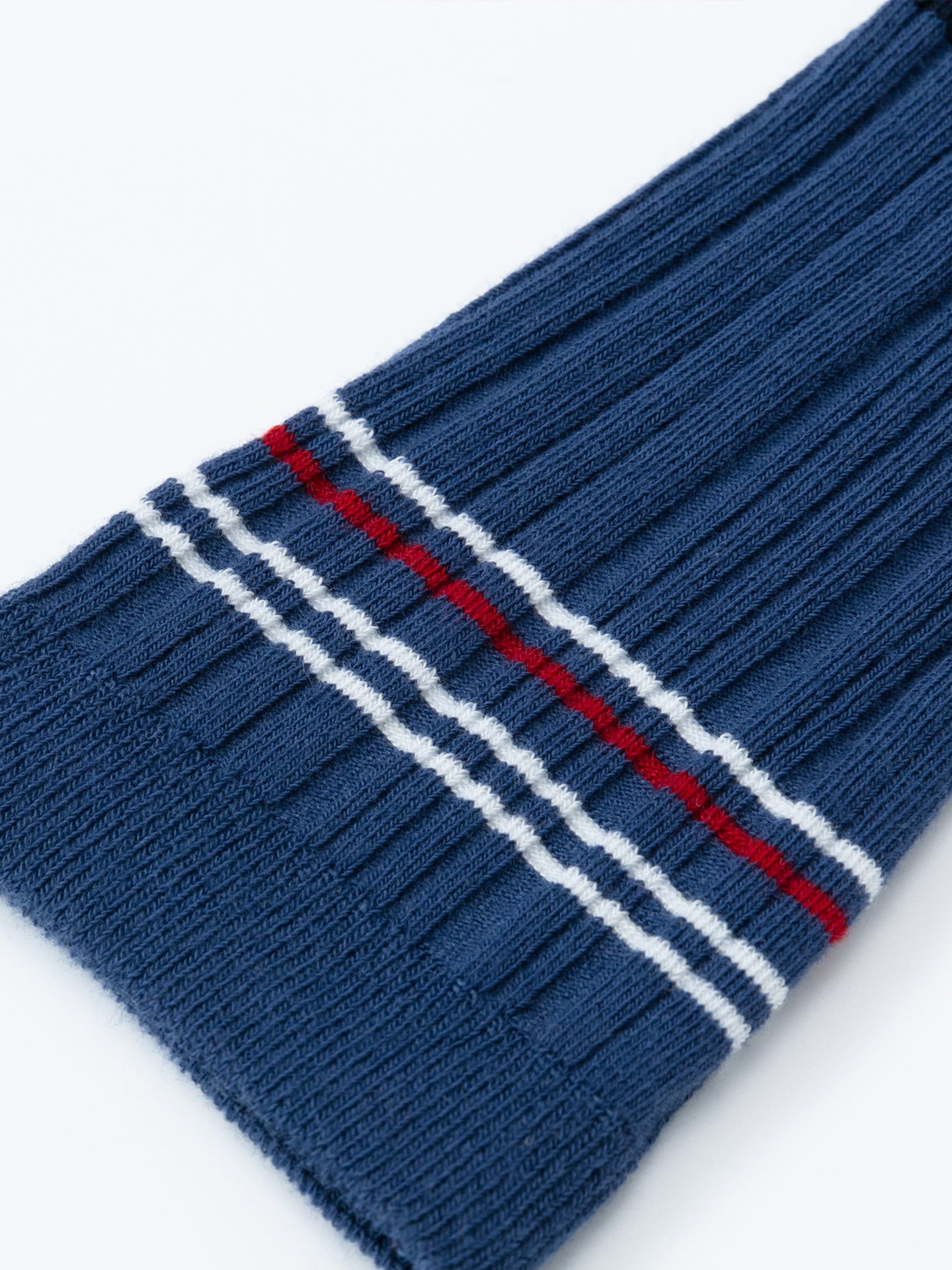 Bold Striped Trim Calf Sock