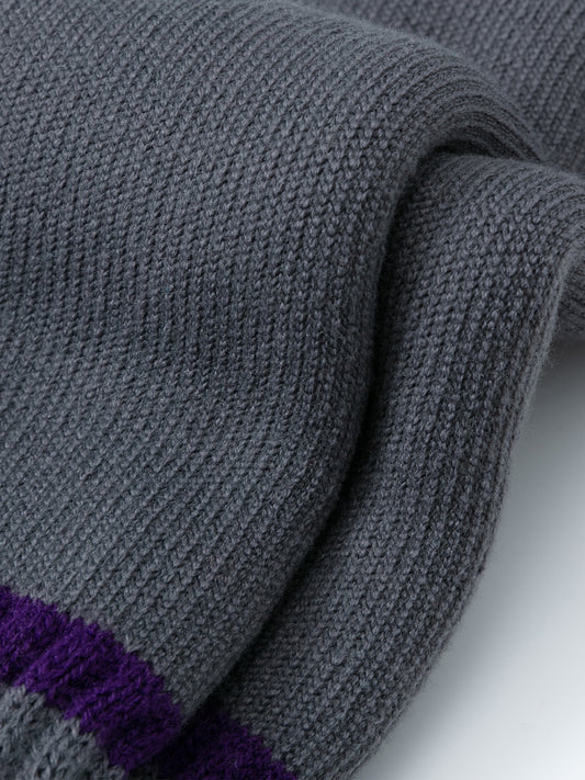 Wool Rib-Cuff Calf Sock
