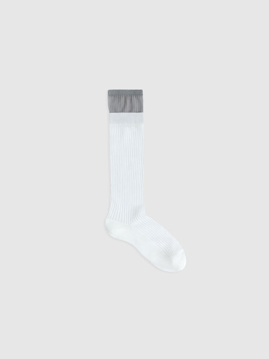 Layered Contrast Calf Socks