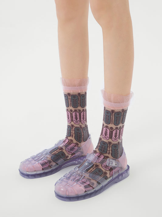 Lace Jacquard Translucent Sock
