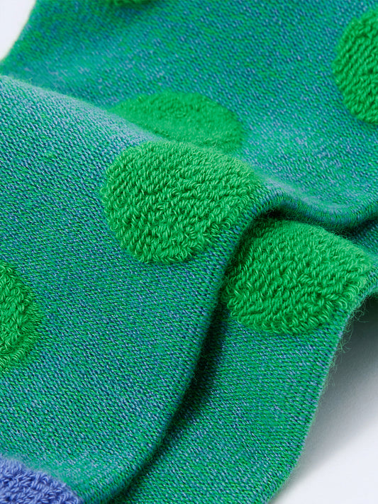 Coral Polka Crew Sock