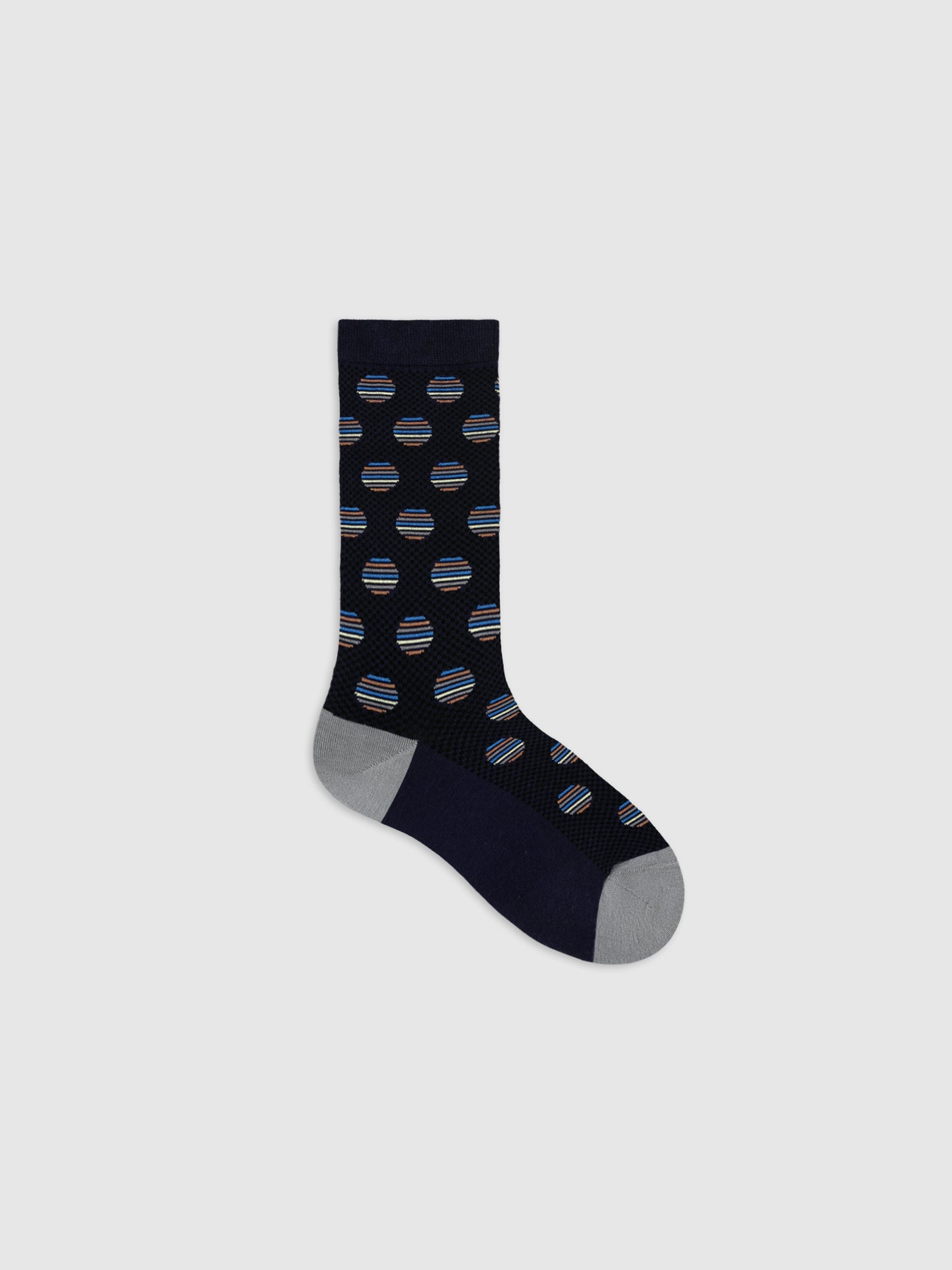 Mixed-Color Polka Dot Glossy Crew Sock