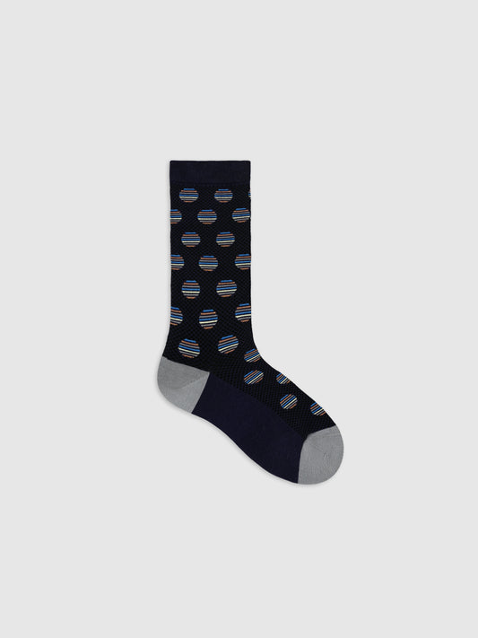 Mixed-Color Polka Dot Glossy Crew Sock