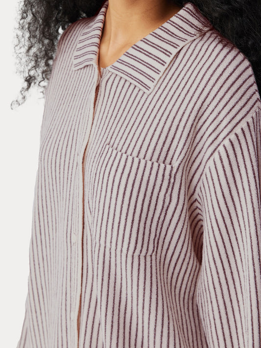 Contrast-Striped Half-Velvet Loungewear