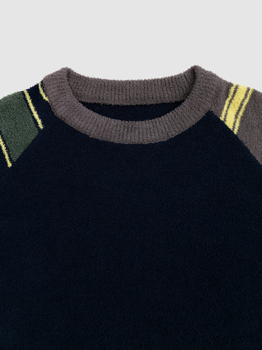 Contrast Stripe Soft Sherpa Set