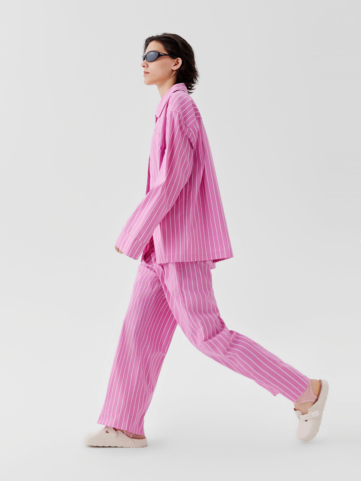 Vertical Stripe Cotton Lounge Set