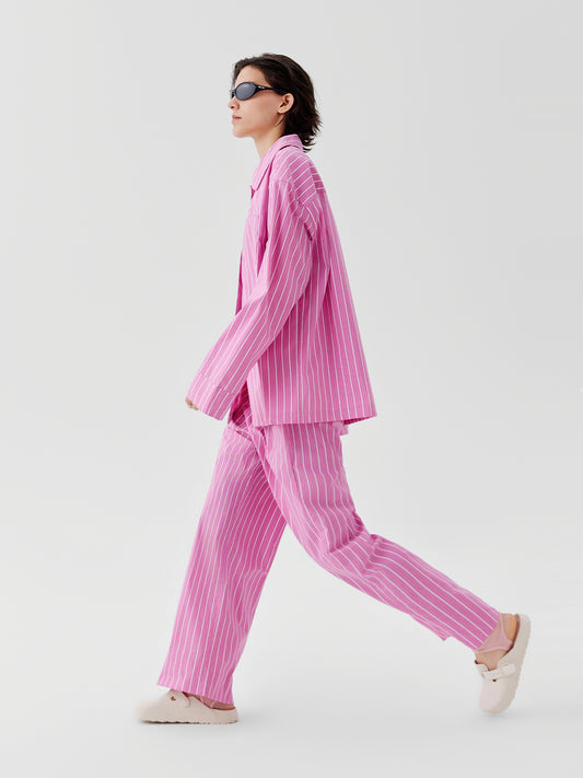 Vertical Stripe Cotton Lounge Set