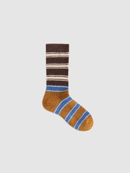 Contrast Stripe Terry Crew Sock