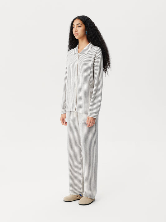 Contrast-Striped Half-Velvet Loungewear