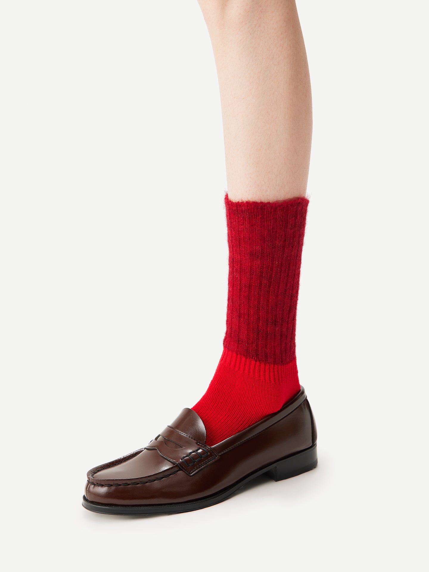 Two-Tone Mohair Slouch Sock