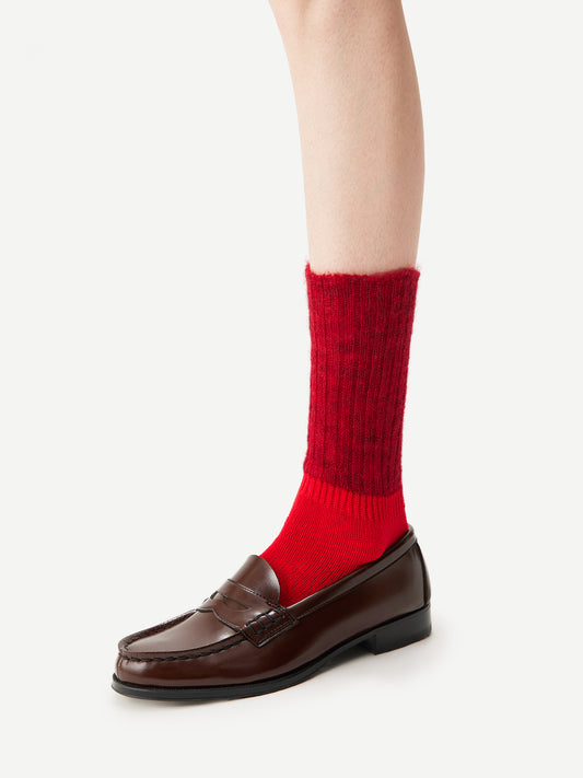Two-Tone Mohair Slouch Sock