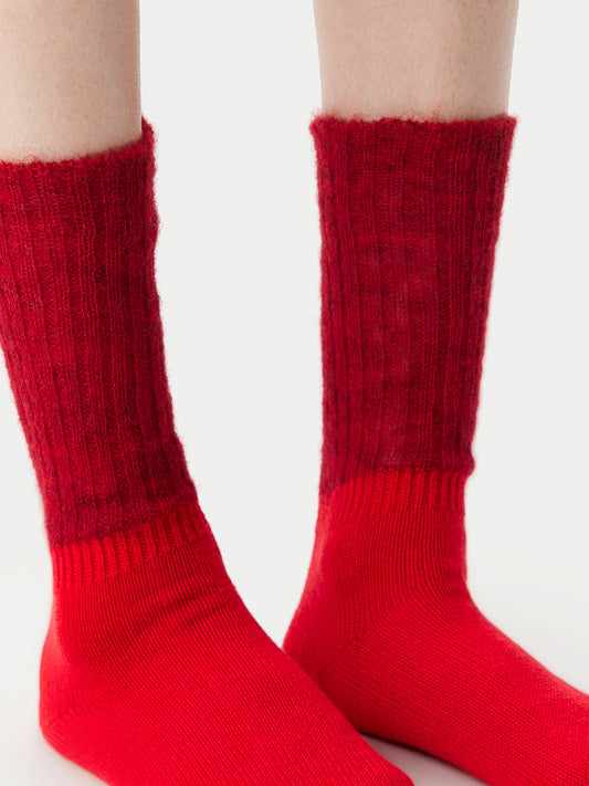 Two-Tone Mohair Slouch Sock