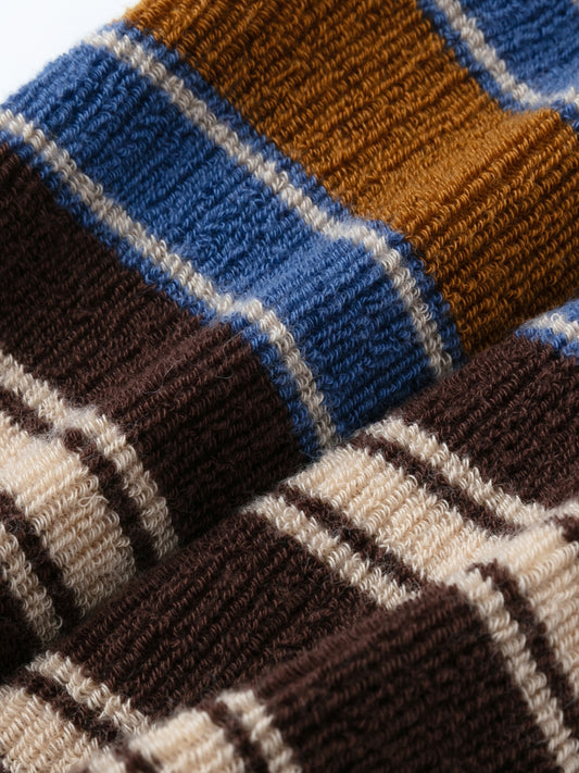 Contrast Stripe Terry Crew Sock