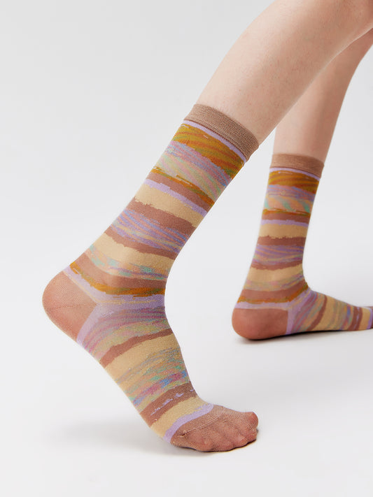 Textured Lurex Crew Socks