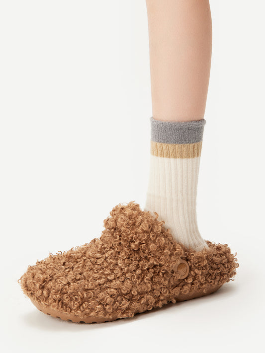 Contrast Color Terry Crew Sock