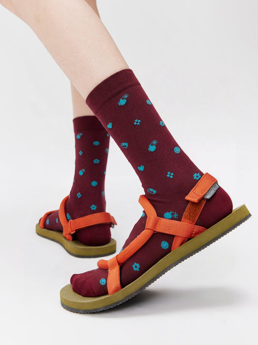 Smiley Dot Crew Socks