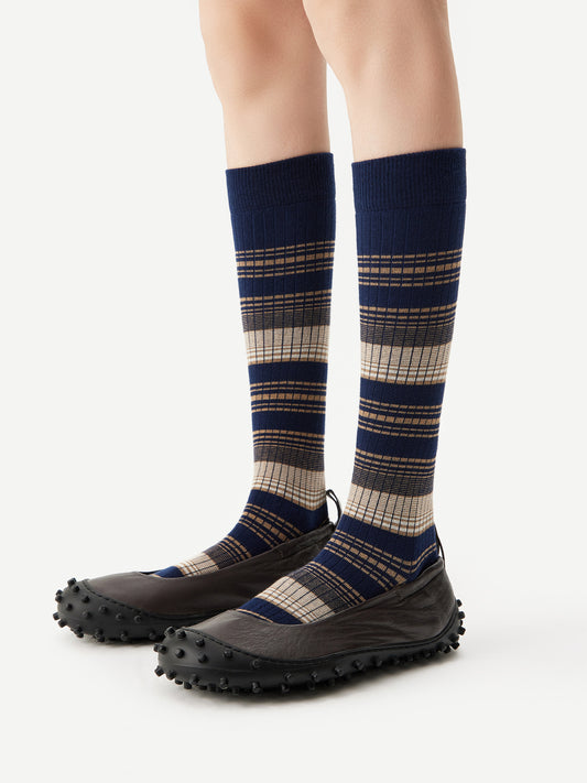 Contrast Stripe Calf Sock
