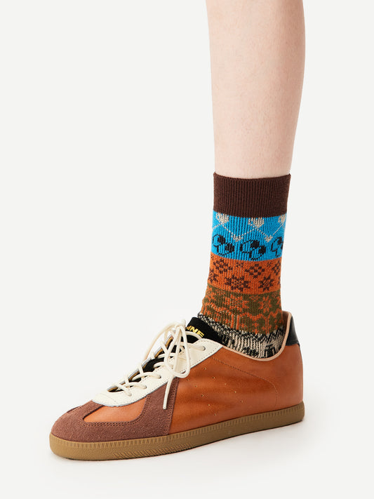 Tribal Motif Crew Sock