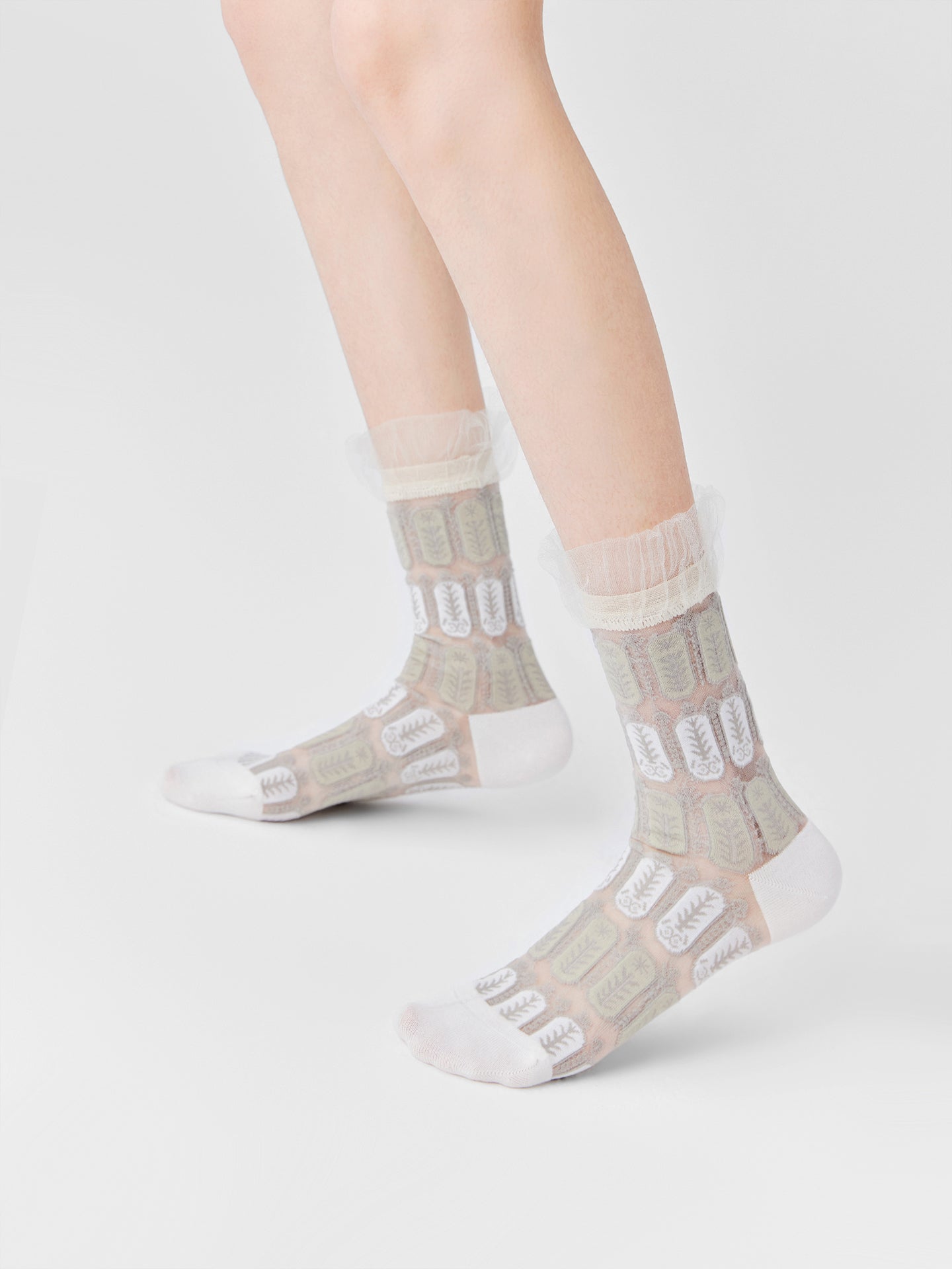 Lace Jacquard Translucent Sock