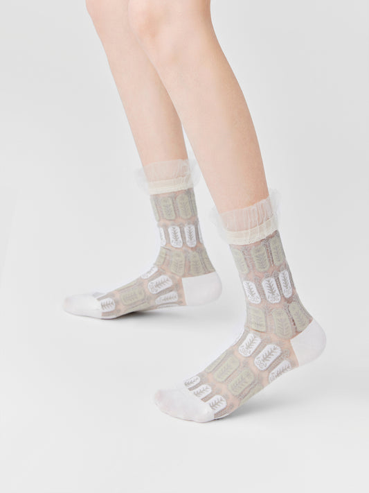 Lace Jacquard Translucent Sock