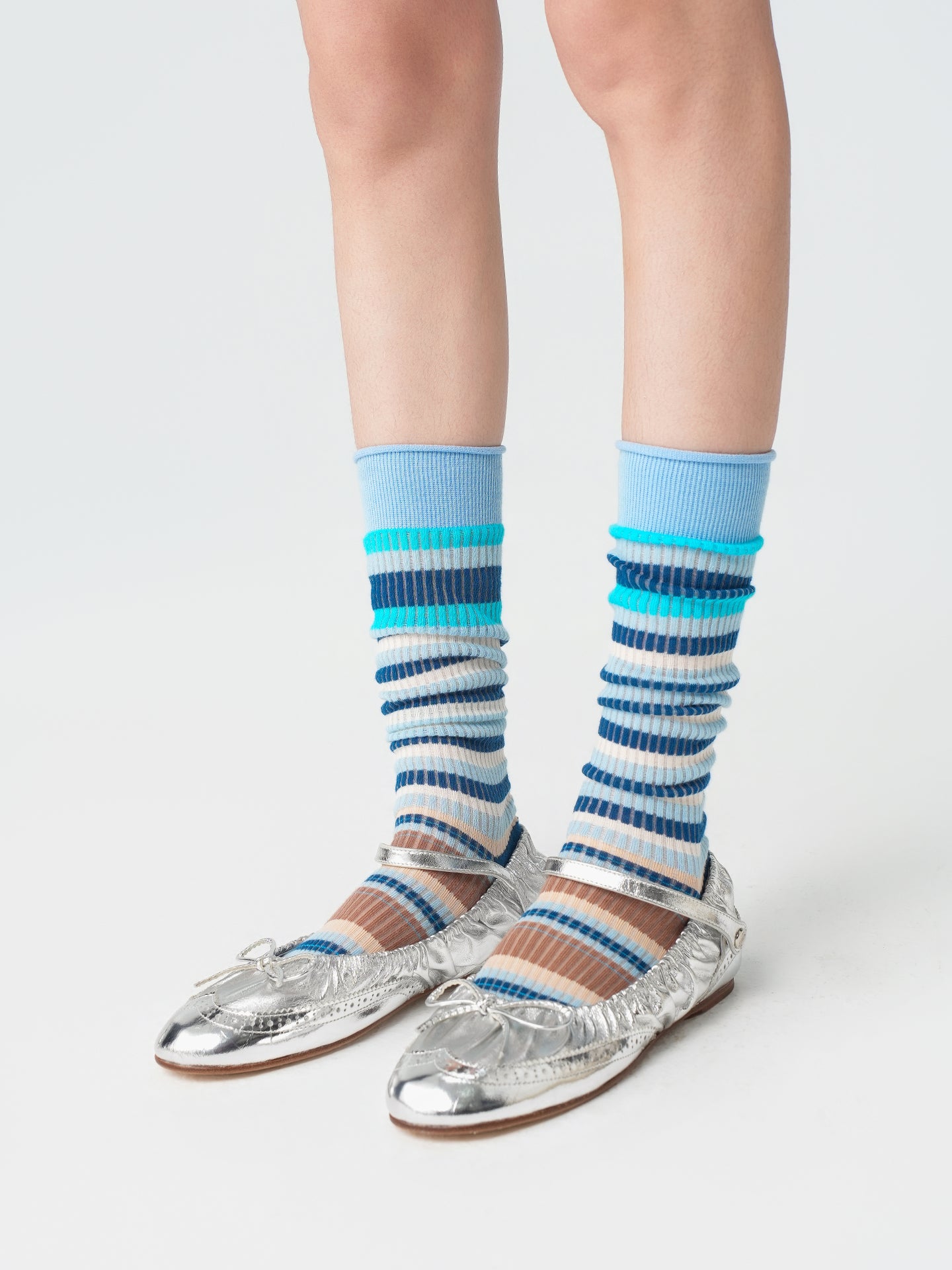 Textured Retro Calf Socks