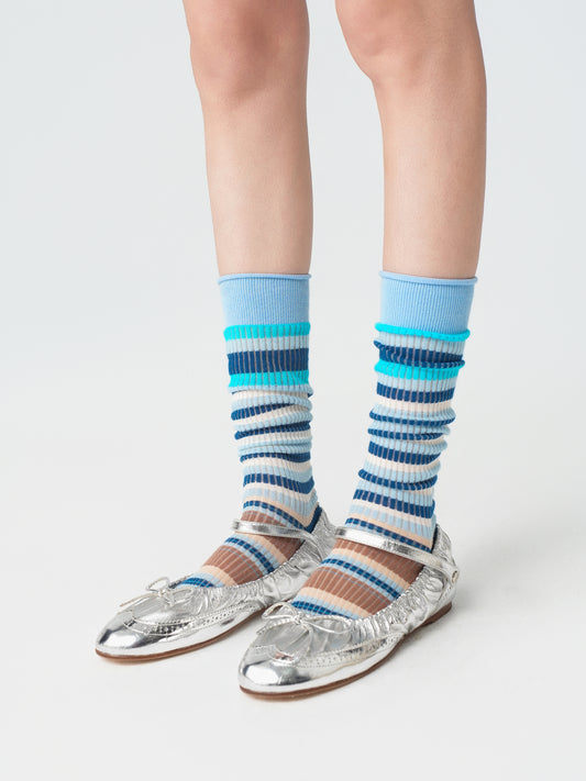 Textured Retro Calf Socks