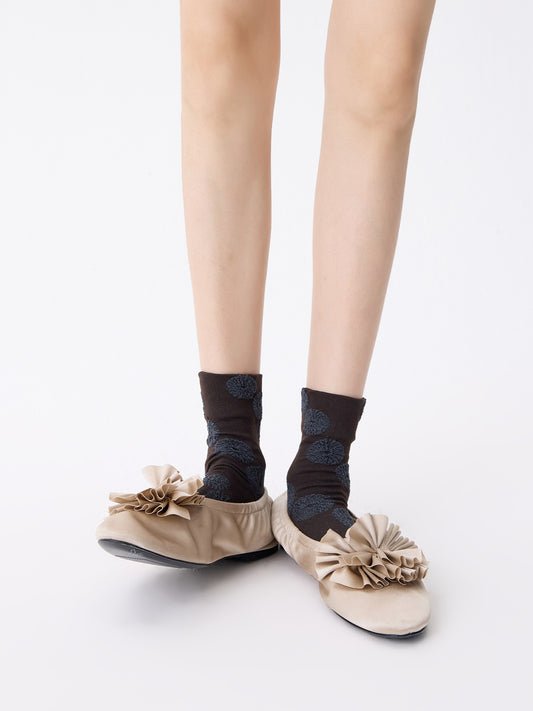 Floral Polka Dots Mid-Calf Socks