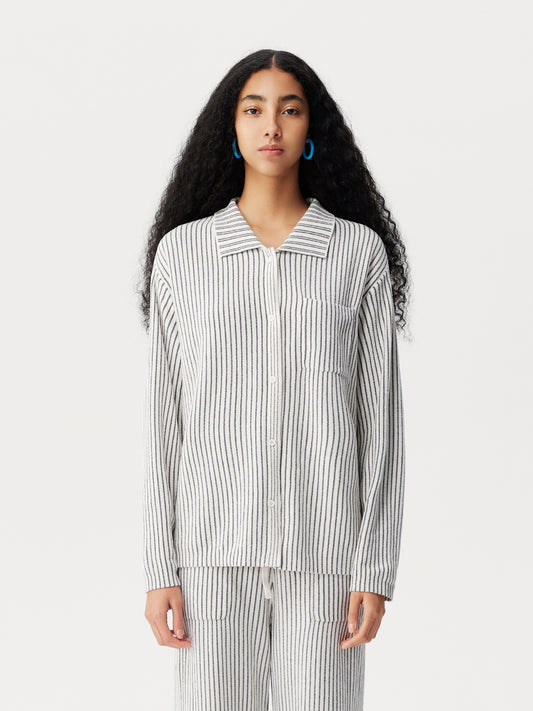 Contrast-Striped Half-Velvet Loungewear