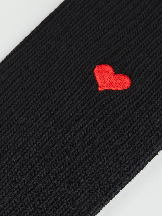 Hearts Embroidered Crew Sock