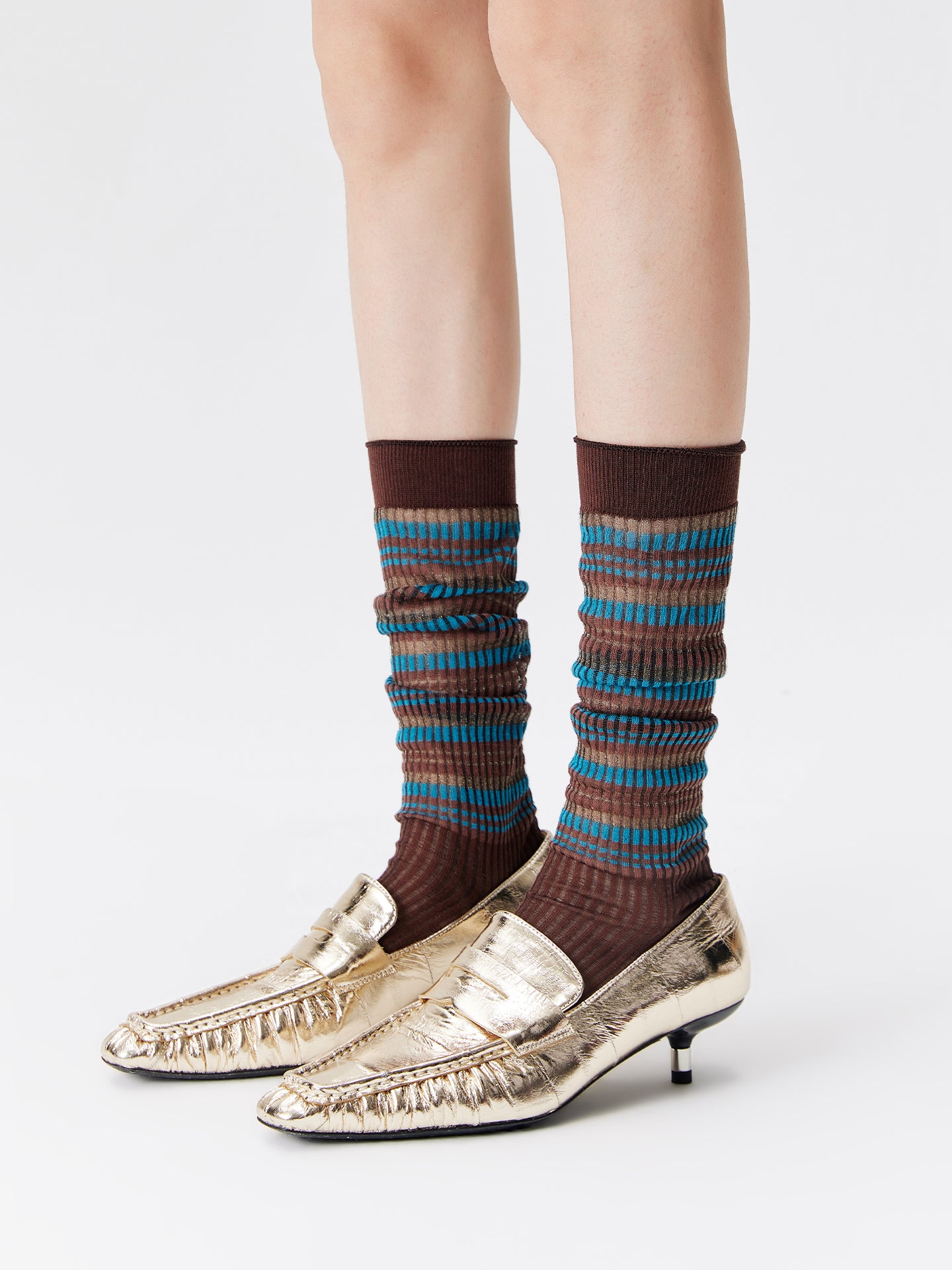 Contrast Stripe Crew Socks