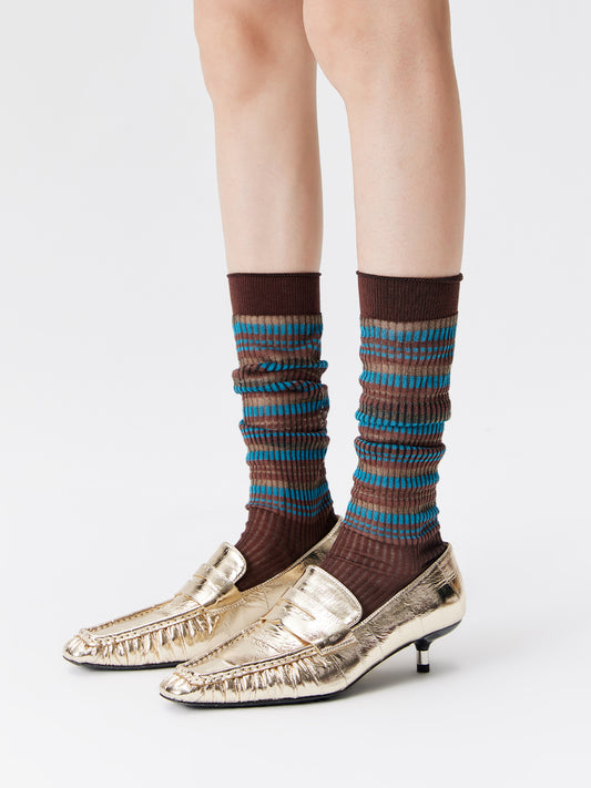 Contrast Stripe Crew Socks