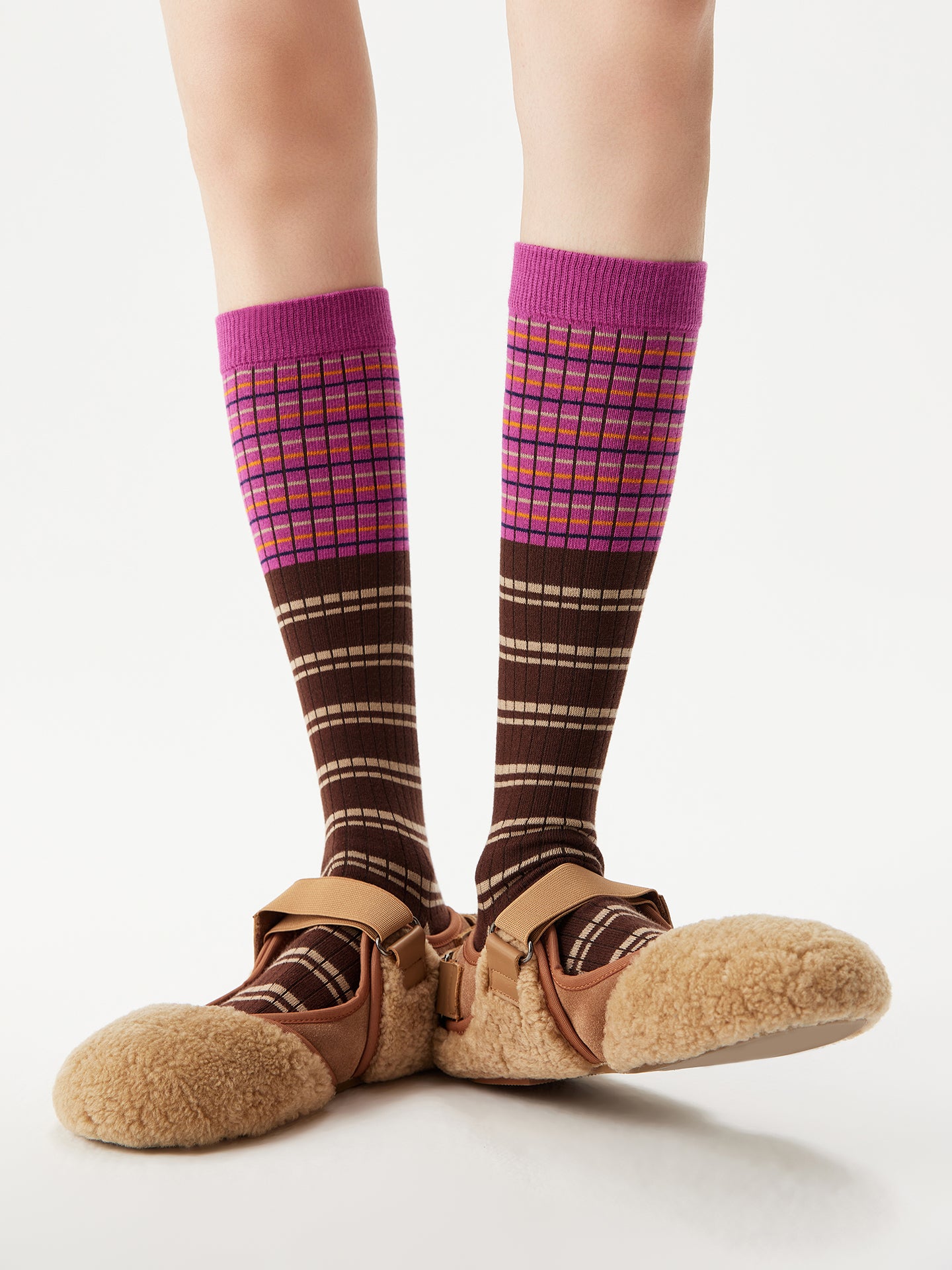 Contrast Stripe Calf Socks Box