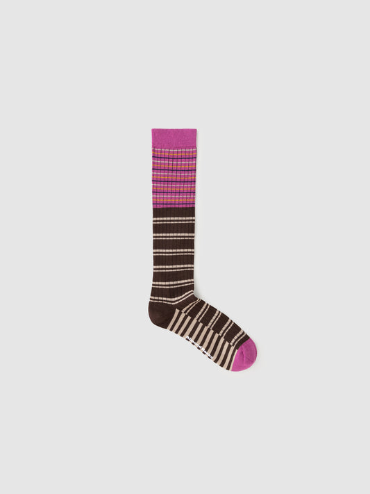 Contrast Stripe Calf Sock