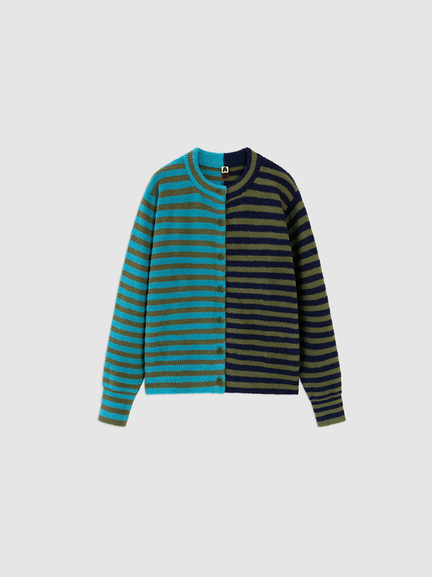 Stripped Cardigan Soft Sherpa Set