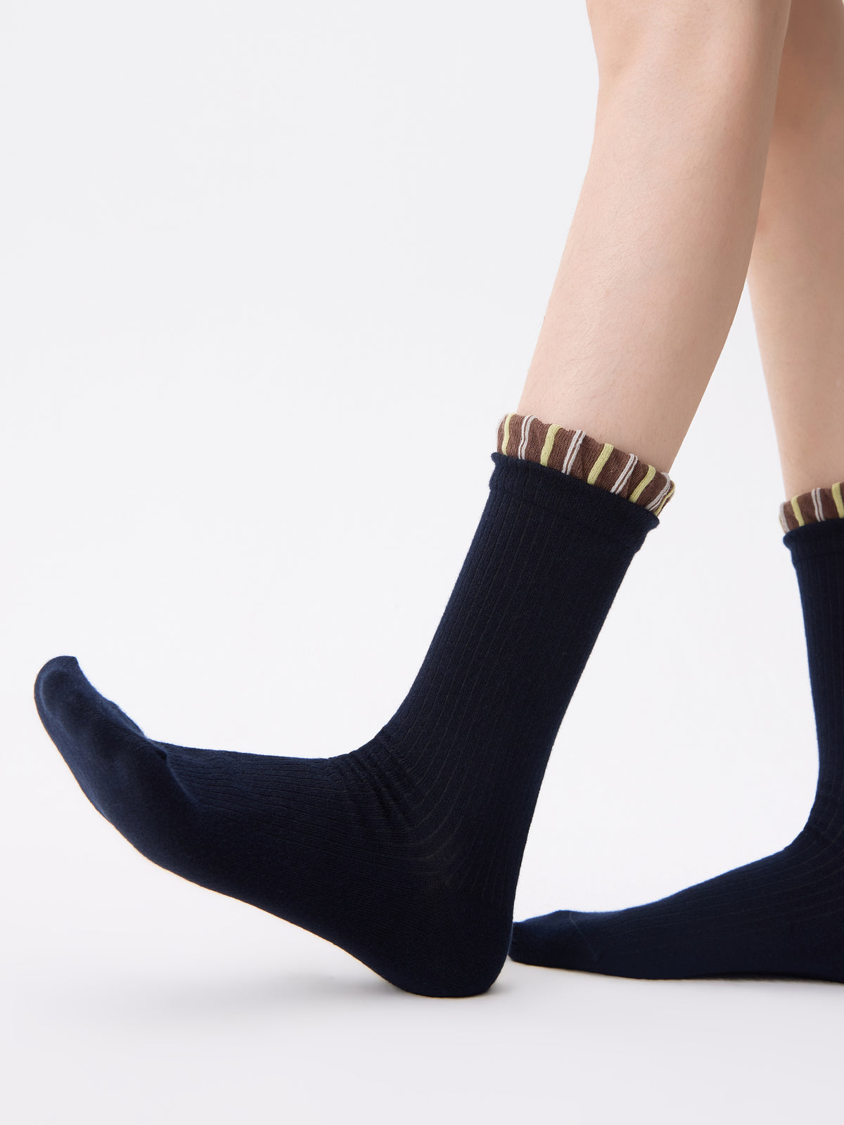 Lace-Top Mid-Calf Socks