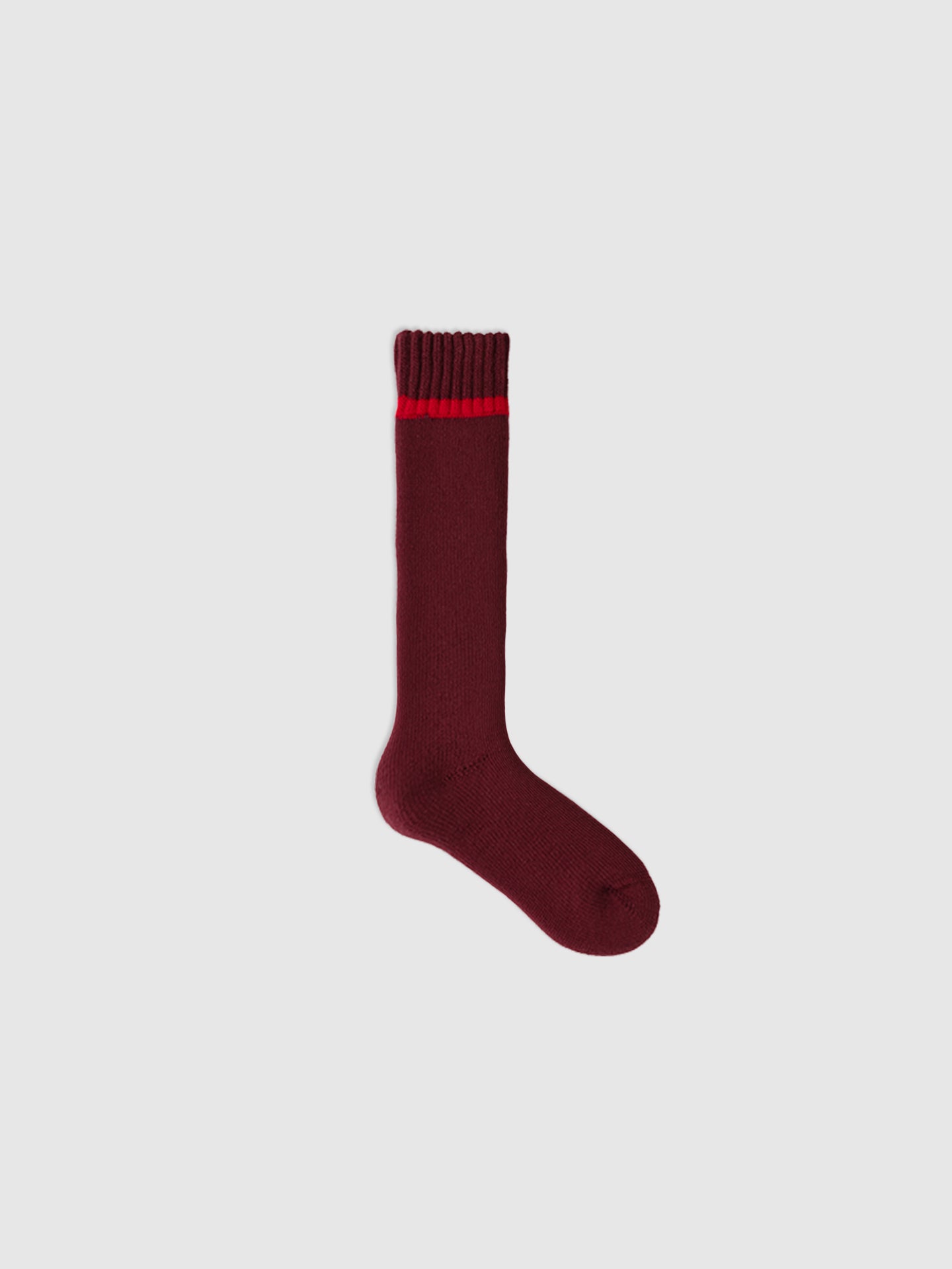 Wool Rib-Cuff Calf Sock