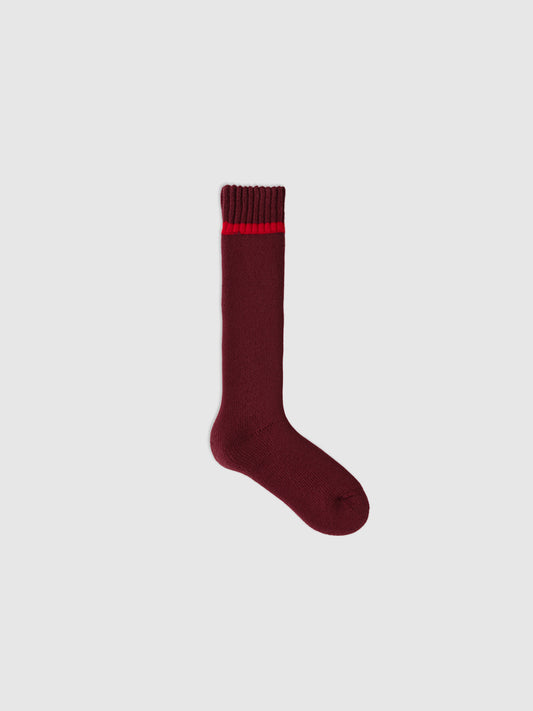 Wool Rib-Cuff Calf Sock