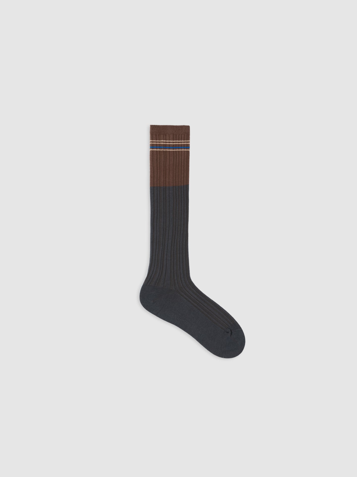 Bold Striped Trim Calf Sock
