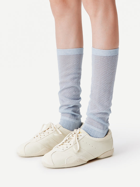 Textured Fine Stripe Calf Sock