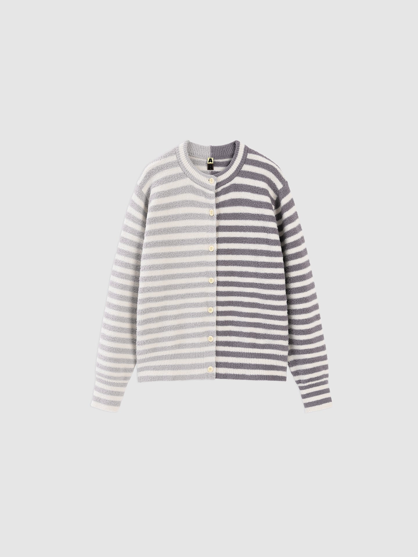 Stripped Cardigan Soft Sherpa Set