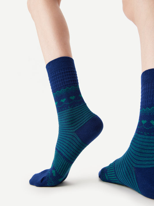 Fair Isle Knit Crew Sock