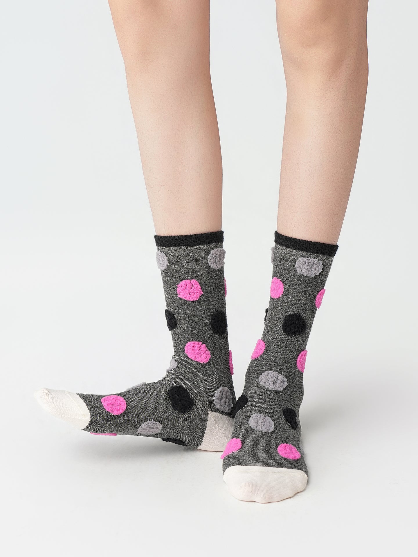 Reversible Polka Dot Crew Socks